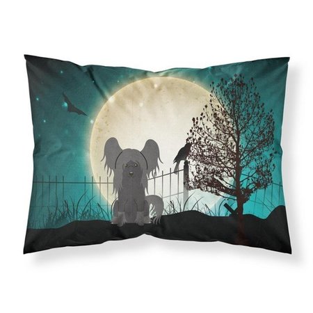 MICASA Halloween Scary Chinese Crested Black Fabric Standard Pillowcase&#44; 20.5 x 0.25 x 30 in. MI219386